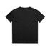 A black kids' t-shirt with a classic short-sleeve design, featuring a plain back and minimal detail.