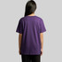 A purple youth t-shirt with a simple, classic design, featuring a logo on the back.