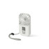 A white mini pocket fan with a circular blade design and a detachable cord for easy carrying.
