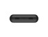A black power bank with multiple ports visible on the side, featuring a sleek and compact design.
