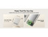 A slim white power bank with an ultra-slim profile, featuring a visible internal component and a logo.