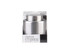 A champagne stopper in a silver metallic finish, presented in a transparent packaging with branding.