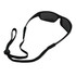 A black spectacles cord with an adjustable loop, designed to secure sunglasses or glasses.