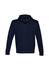 A navy blue hoodie featuring a hood and long sleeves, with a simple, clean design at the back.