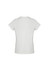 A white women's short sleeve top with a simple design, featuring a back view and no visible branding.