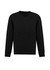 A black knit pullover with a V-neck and long sleeves, featuring a branded logo.