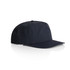 A navy blue cap with a rounded crown and a stiff brim. Features a logo on the front.