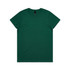 A green T-shirt with a crew neck and short sleeves, featuring a brand logo on the label.