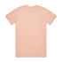 A peach-coloured T-shirt with a simple design, featuring a crew neck and short sleeves.