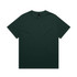 A dark green heavy tee with short sleeves and a tag at the neckline. The shirt features a simple design.