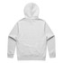 A grey hoodie with a drawstring hood and long sleeves, featuring a plain back design and a logo.