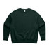 A dark green crew jumper with a relaxed fit and long sleeves, featuring a simple design.