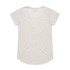A light grey t-shirt with short sleeves and a rounded hem. Features a logo but no visible text.