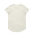 A light green T-shirt with a rounded hem and short sleeves, featuring a subtle logo.