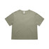 A green T-shirt featuring a loose fit design and a round neckline. It has a logo on the label.