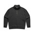 A black faded half zip jacket with a relaxed fit and a high collar. It features a zippered neckline and has a logo.