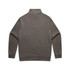 A faded olive green half zip jacket with a standing collar and long sleeves, featuring a branding logo.