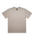 A light beige T-shirt with a classic crew neckline and a branding label on the neckline.