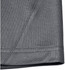 A close-up of the hem and fabric of a grey men's sustainable polo shirt, featuring a stitched edge.