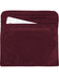 A burgundy satchel with a top opening and a rear pocket, designed for holding documents and files.