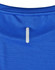 A blue men's short-sleeve performance T-shirt with a subtle logo detail on the back.