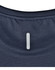 A navy blue men's short-sleeve performance tee featuring a logo and textured fabric on the back.