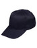 A navy polycotton twill cap featuring a curved brim and a sewing design, with a logo on the front.