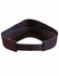 A black sandwich visor with a wide brim and adjustable strap at the back, featuring a logo.