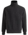 A dark grey 1/2 zip collar fleecy jumper featuring long sleeves and elastic cuffs. It has a logo on the chest.
