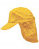 A yellow poly cotton legionnaire hat featuring a wide brim and a neck flap, with a logo on the side.