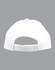 A white brushed cotton cap featuring an adjustable strap at the back and a logo on the side.