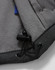 A close-up of the interior of a grey men's softshell full zip hoodie, featuring a drawstring and soft fabric lining.