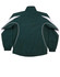 A dark green track jacket with white accents and elastic cuffs, featuring a logo on the back.