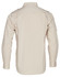 A long sleeve military-style shirt in beige, featuring a button-up front and shoulder epaulets. Includes a logo.
