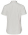 A short-sleeved ladies' shirt in light grey with a button-up front and a logo. Features a dobby striped design.