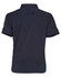 A women's short sleeve military shirt in navy blue, featuring rolled-up sleeves and a back yoke design.