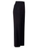 Black wool blend stretch flexi waist pants shown from the side, featuring a tailored fit and pockets.