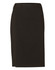 A women's mid-length pencil skirt in dark wool stretch fabric, featuring a sleek design and a waistband.