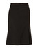 A black pleated skirt made from wool stretch fabric, featuring a tailored fit and a subtle slit.