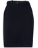 A black utility skirt featuring a fitted design, button closure, and pockets, with a logo on the waistband.