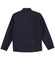 A dark navy polar fleece jacket with a full zip and a plain back. Features a branding logo.