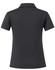 A grey women's polo shirt with a classic short sleeve design, featuring a back view and a logo.