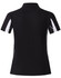 A navy short sleeve polo shirt with white detailing and a subtle logo.