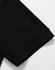 A black Men's Truedry Pique Polo shirt showcasing the sleeve detail. The shirt features a logo.