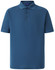 A men's polo shirt in a vibrant shade of blue, featuring a collar and a logo.