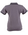 A ladies' short sleeve polo shirt in grey with contrasting trim, featuring a simple design and a logo.