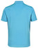A blue polyester polo shirt featuring short sleeves and a sleek design with contrast detailing and a logo.