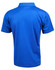 A blue kids' polo shirt featuring a classic collar and short sleeves, with a logo on the back.