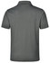 A grey kids' polo shirt featuring a classic short sleeve design and a logo on the back.
