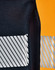 A black and orange work jumper featuring reflective stripes and a zippered section. It has a branding logo.